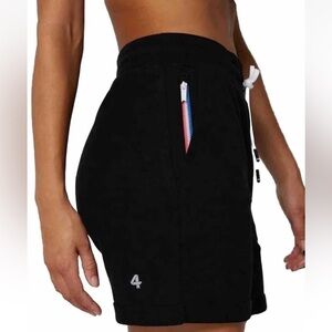 FOURLAPS Women's French Terry Athletic Fit Shorts Black‎ Size S